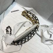 Chanel 19 card holder chain white 8641 - 4