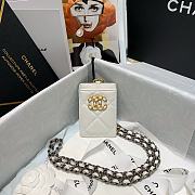 Chanel 19 card holder chain white 8641 - 3