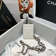 Chanel 19 card holder chain white 8641 - 2