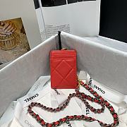 Chanel 19 card holder chain red 8644 - 4