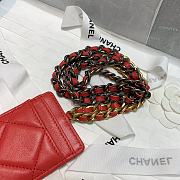 Chanel 19 card holder chain red 8644 - 2