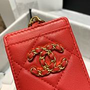 Chanel 19 card holder chain red 8644 - 3
