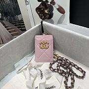 Chanel 19 card holder chain pink 8645 - 1