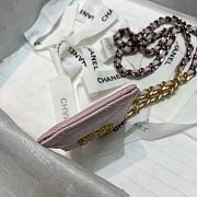 Chanel 19 card holder chain pink 8645 - 6