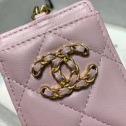 Chanel 19 card holder chain pink 8645 - 4