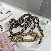 Chanel 19 card holder chain pink 8645 - 3