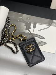Chanel 19 card holder chain black 8646 - 2