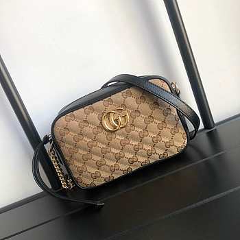 Gucci Marmont GG Canvas Small 18 Shoulder Bag Black