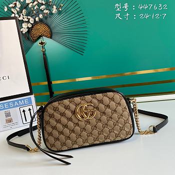 Gucci Marmont GG Canvas Medium 24 Shoulder Bag Black