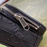 Gucci Shoulder Bag Embossed Black Leather 8692 - 6