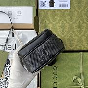 Gucci Shoulder Bag Embossed Black Leather 8692 - 4
