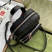 Gucci Shoulder Bag Embossed Black Leather 8692 - 3