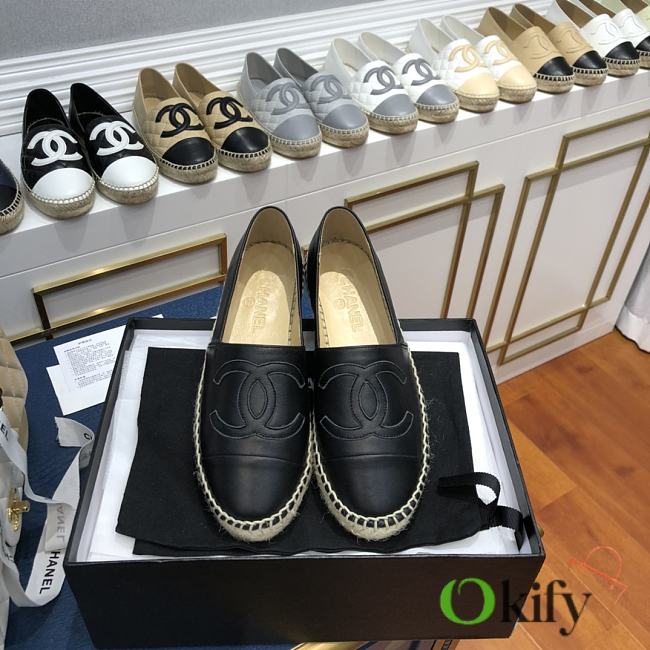 Chanel Espadrilles Shoes Black 8730 - 1