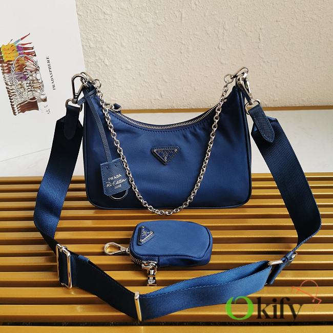 Prada Re-Edition 2005 Re-Nylon Bag Navy Blue 1BH204 - 1