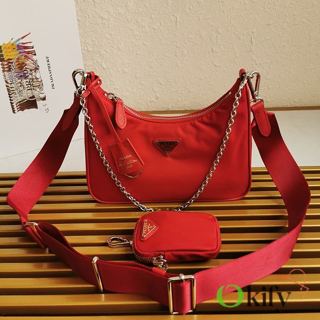 Bagsall Prada Re-Edition 2005 Re-Nylon Bag Red 1BH204 - 1