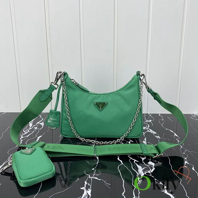 Bagsall Prada Re-Edition 2005 Re-Nylon Bag Green 1BH204 - 1