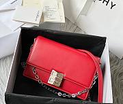 Givenchy Chain Bag 20.5 Red Silver Buckle - 1