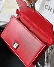 Givenchy Chain Bag 20.5 Red Silver Buckle - 3