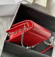 Givenchy Chain Bag 20.5 Red Silver Buckle - 4