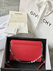 Givenchy Chain Bag 20.5 Red Silver Buckle - 5