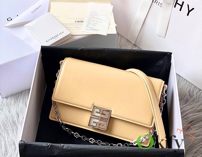 Givenchy Chain Bag 20.5 Beige Silver Buckle - 1