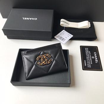 Chanel 19 Card Holder Black 8795