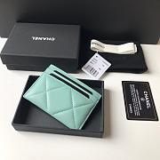 Chanel 19 Card Holder Turquoise 8797 - 6