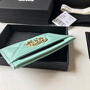 Chanel 19 Card Holder Turquoise 8797 - 5