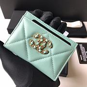 Chanel 19 Card Holder Turquoise 8797 - 4
