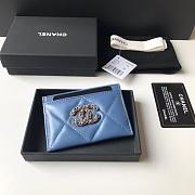 Chanel 19 Card Holder Blue 8796 - 1