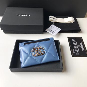Chanel 19 Card Holder Blue 8796