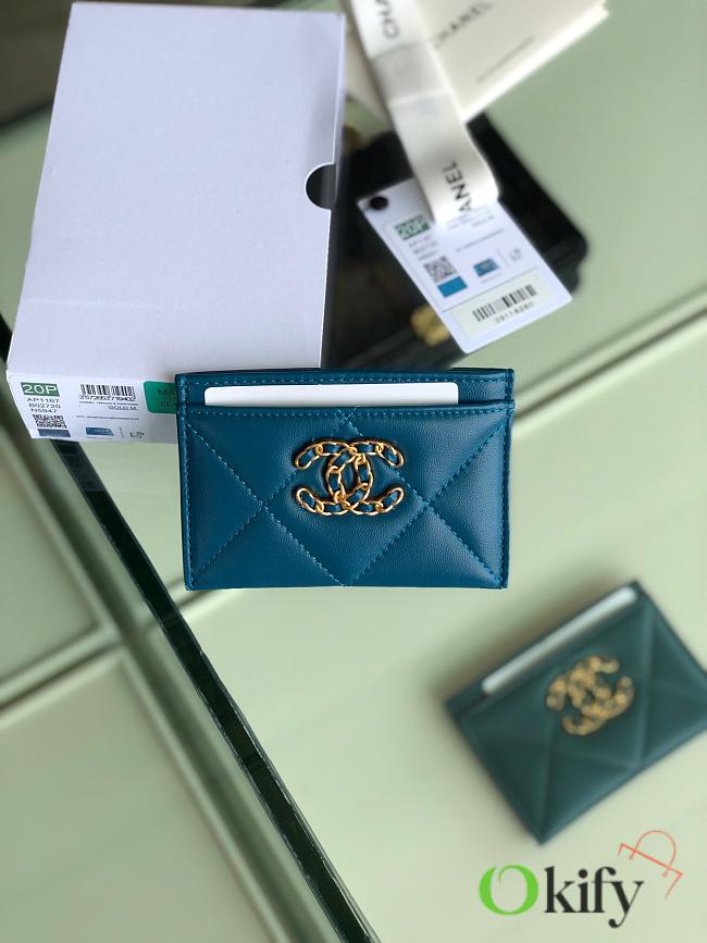 Chanel 19 Card Holder Blue 8801 - 1