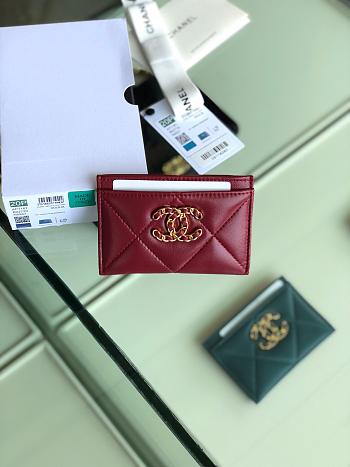 Chanel 19 Card Holder Red 8803