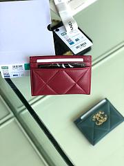 Chanel 19 Card Holder Red 8803 - 6
