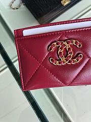Chanel 19 Card Holder Red 8803 - 2