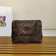 Prada Shoulder Bag 27 Dark Chocolate Lambskin - 1