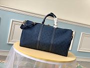 LV Keepall 50 BANDOULIÈRE Blue Monogram Canvas - 4