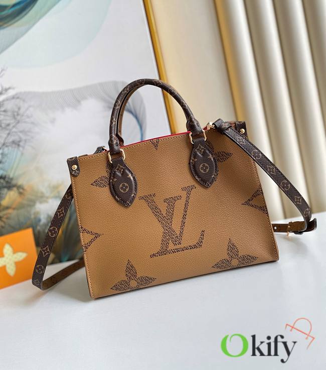 LV M45653 ONTHEGO PM Brown Reverse Monogram Leather 25cm - 1