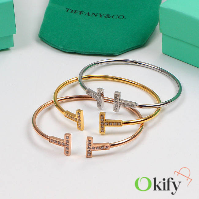Okify Tiffany T Diamond Wire Bracelet in 18k  - 1