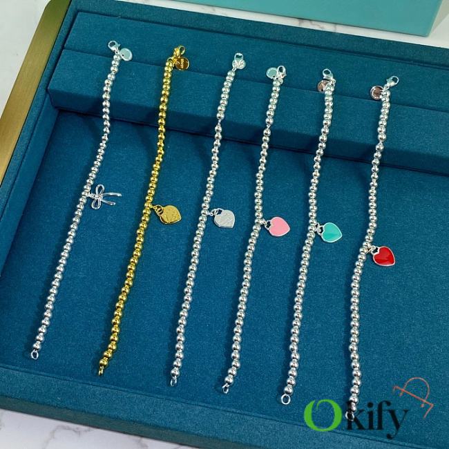 Okify Tiffany Return To Tiffany Mini Heart Tag Bead Bracelet - 1