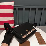 Burberry Black Leather and Vintage Check Note Crossbody Bag 8878 - 2