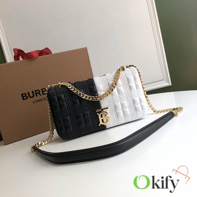 Burberry Small Quilted Lambskin Black & White 8889 - 1