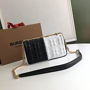 Burberry Small Quilted Lambskin Black & White 8889 - 6