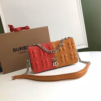 Burberry Small Quilted Lambskin Red & Tan 8891