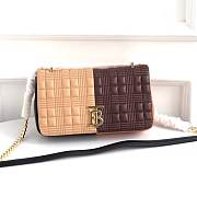 Burberry Small Quilted Lambskin Tan & Dark Brown 8893 - 1