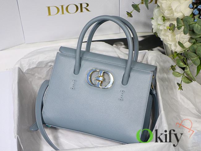 Dior Honore tote blue bag calfskin 8906 - 1