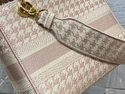 Lady Dior Medium Pink and White Houndstooth Embroidery - 6