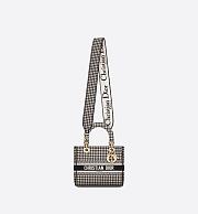 Lady Dior Medium Black and White Houndstooth Embroidery - 2