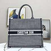 Dior Book Tote Large 41.5 Black and White Houndstooth 9006 - 1