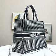 Dior Book Tote Large 41.5 Black and White Houndstooth 9006 - 3